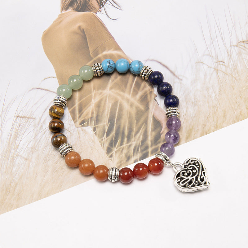 7 Chakra Heart Crystal Bracelet