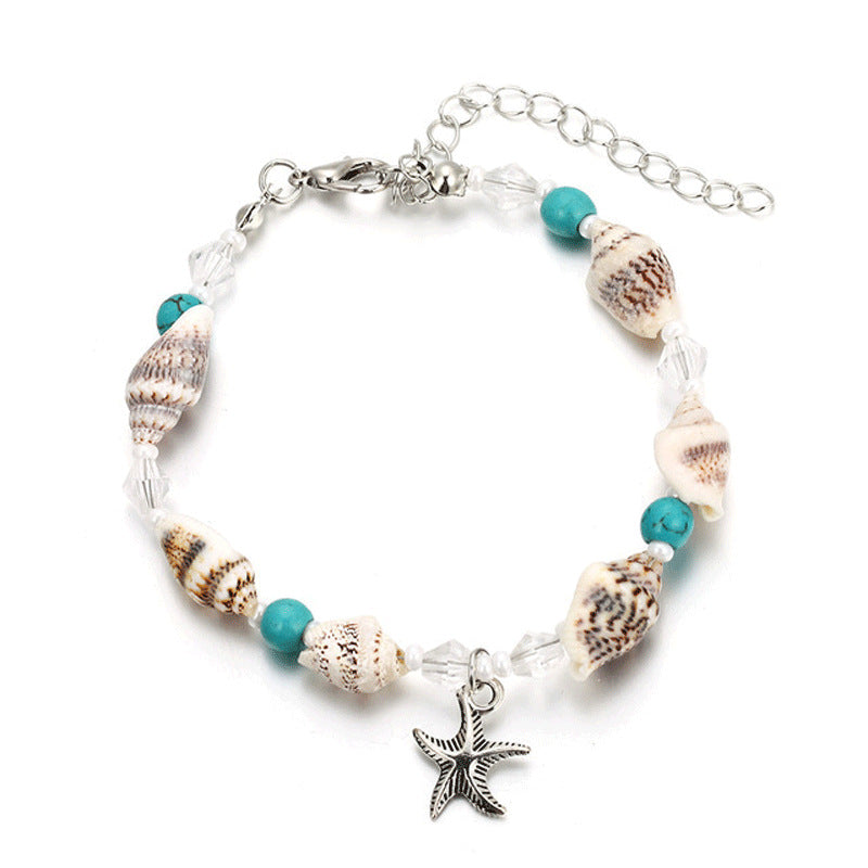 Conch Starfish Pendant Beach Anklet