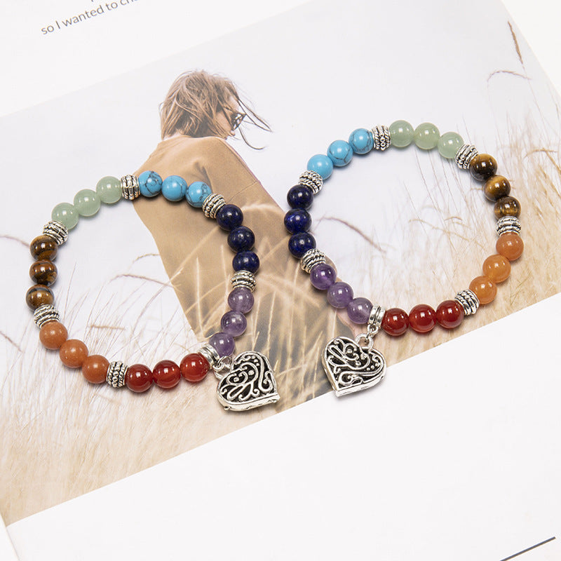 7 Chakra Heart Crystal Bracelet