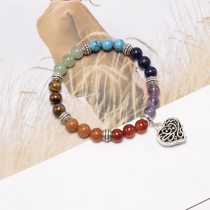 7 Chakra Heart Crystal Bracelet