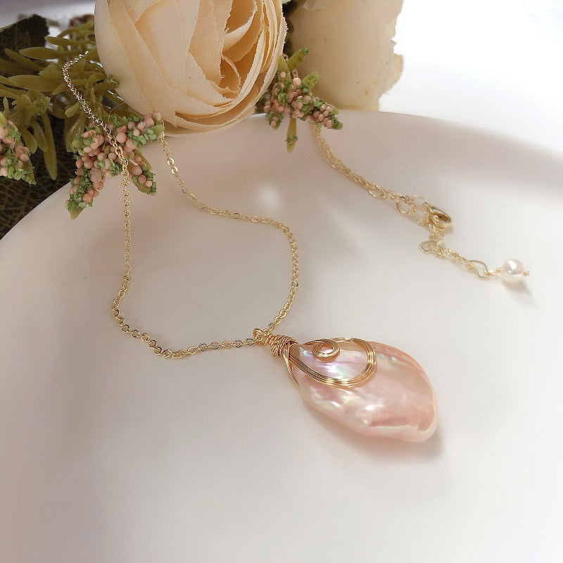 Gold Plated Baroque Pearl Necklace