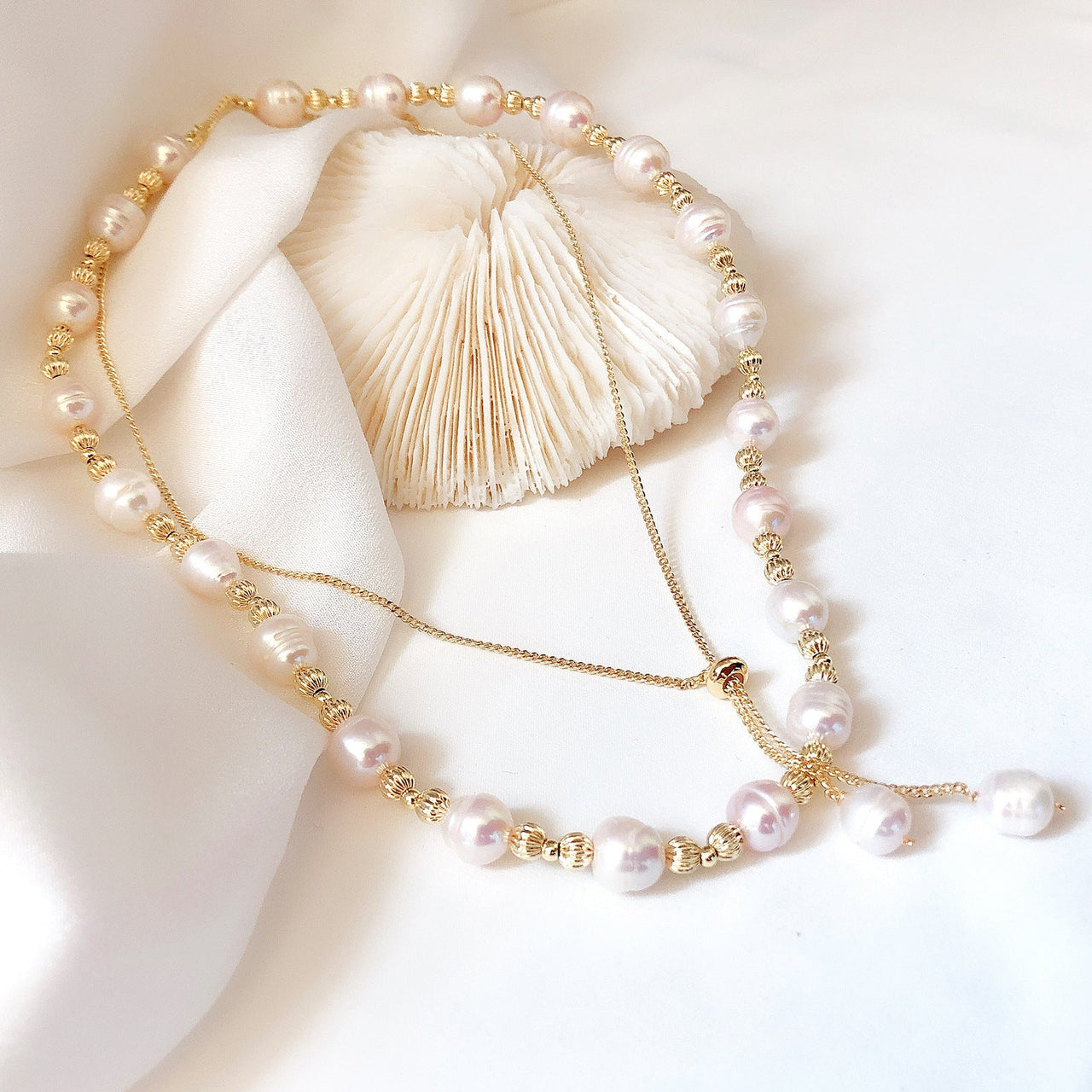 Baroque Pearl Double Long Necklace