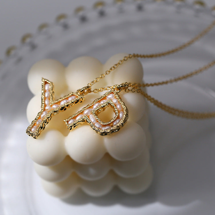 26 Letters Pearl Inlaid Necklace