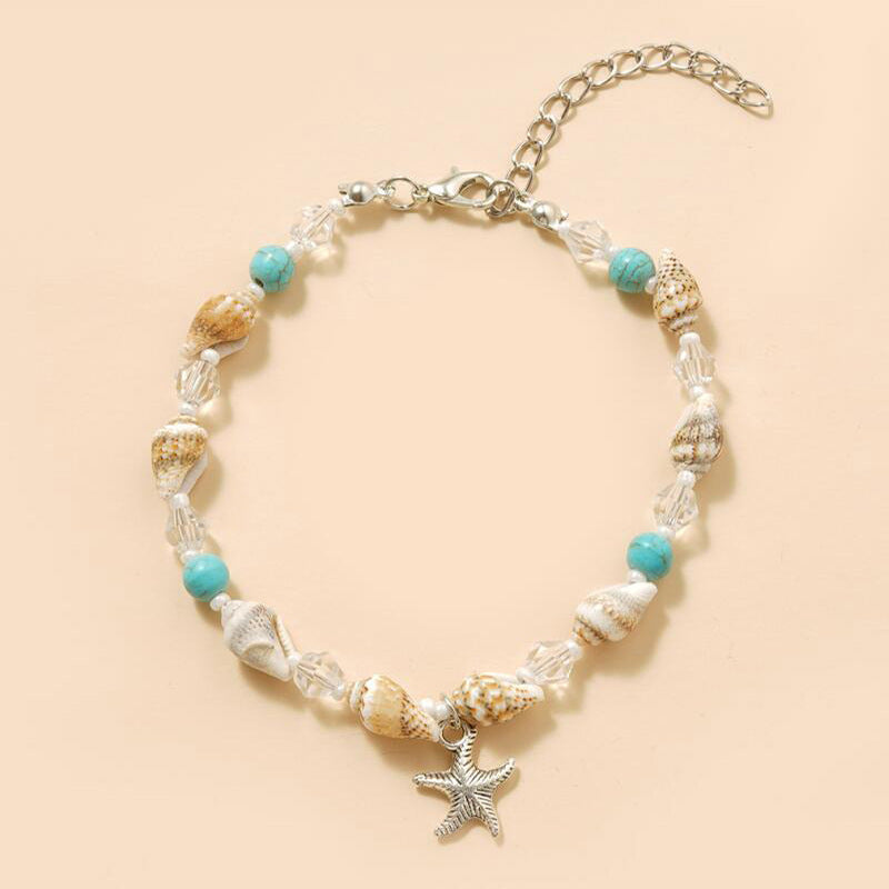 Conch Starfish Pendant Beach Anklet