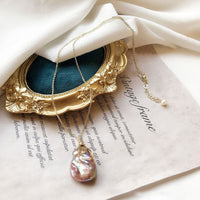 Thumbnail for Gold Plated Baroque Pearl Necklace