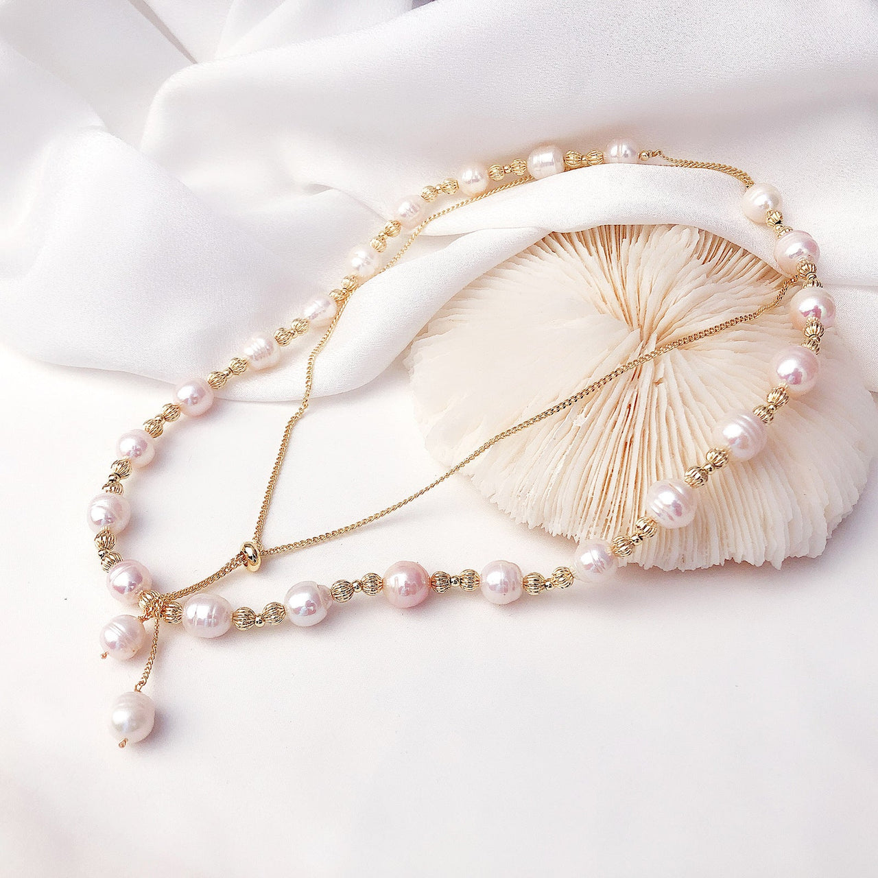 Baroque Pearl Double Long Necklace