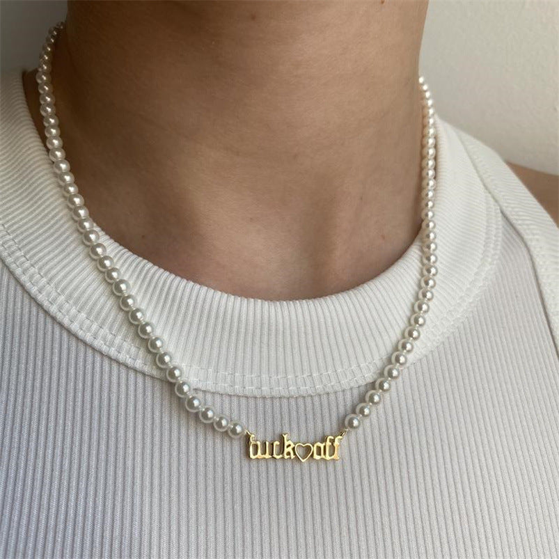 Alphabet Pearl Necklace