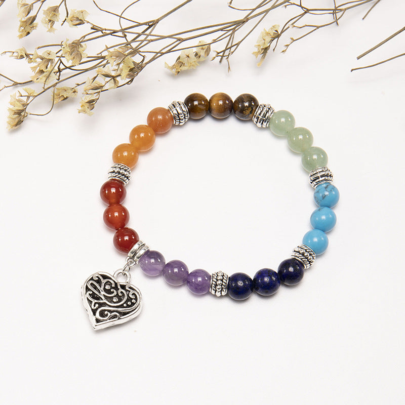 7 Chakra Heart Crystal Bracelet