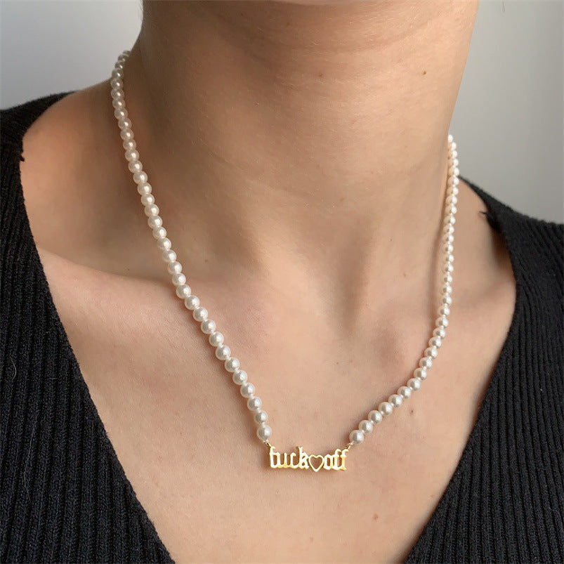 Alphabet Pearl Necklace