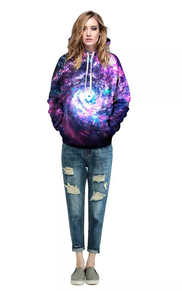 Sacred Geometry Galaxy Printed Hoodie Sweatshirt