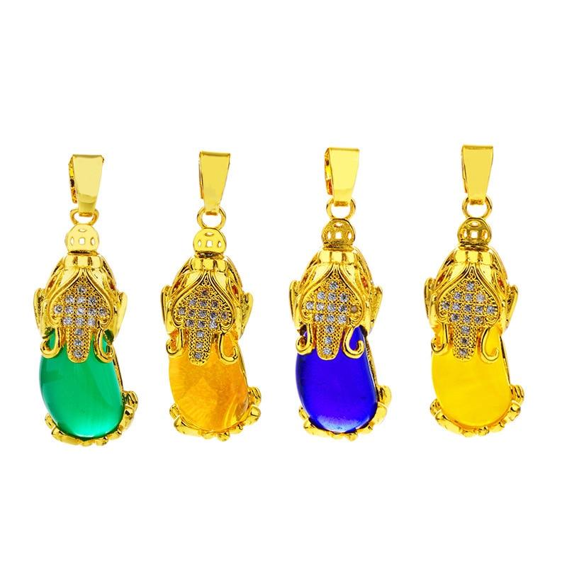 18k Gold Plated ATTRACT ABUNDANCE PIXIU & Agate Stone Necklace