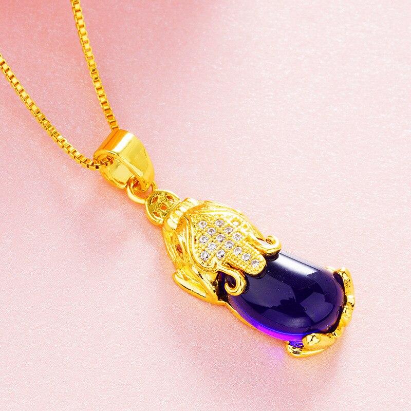 18k Gold Plated ATTRACT ABUNDANCE PIXIU & Agate Stone Necklace