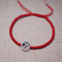 Thumbnail for Sterling Silver OM- SONG of  the UNIVERSE  Red Rope  Bracelet