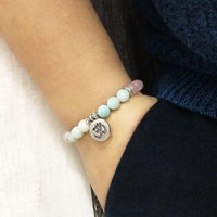 Thumbnail for Rose Quartz & Amazonite EMOTIONAL HEALING Natural Stone Charm Bracelet