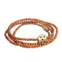 Thumbnail for Ethnic Tibetan Olive Nut Wood Bead & Copper Accent ENERGY Bracelet