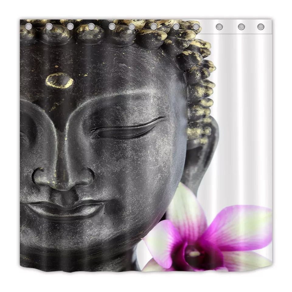 Buddha and Lotus Flower Shower Curtain YourSoulPlace