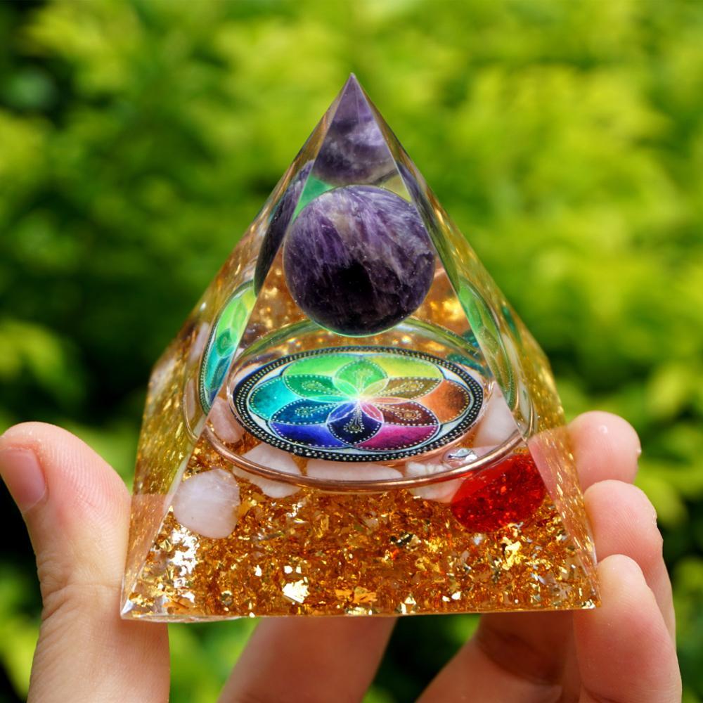 #103-Handmade Mixed Quartz & Opal 'MAX STIMULATION' ORGONITE Pyramid