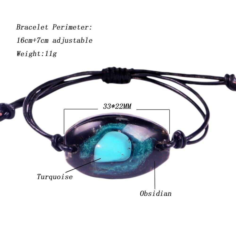 Handmade Turquoise & Obsidian 'PROSPERITY' ORGONITE Bracelet