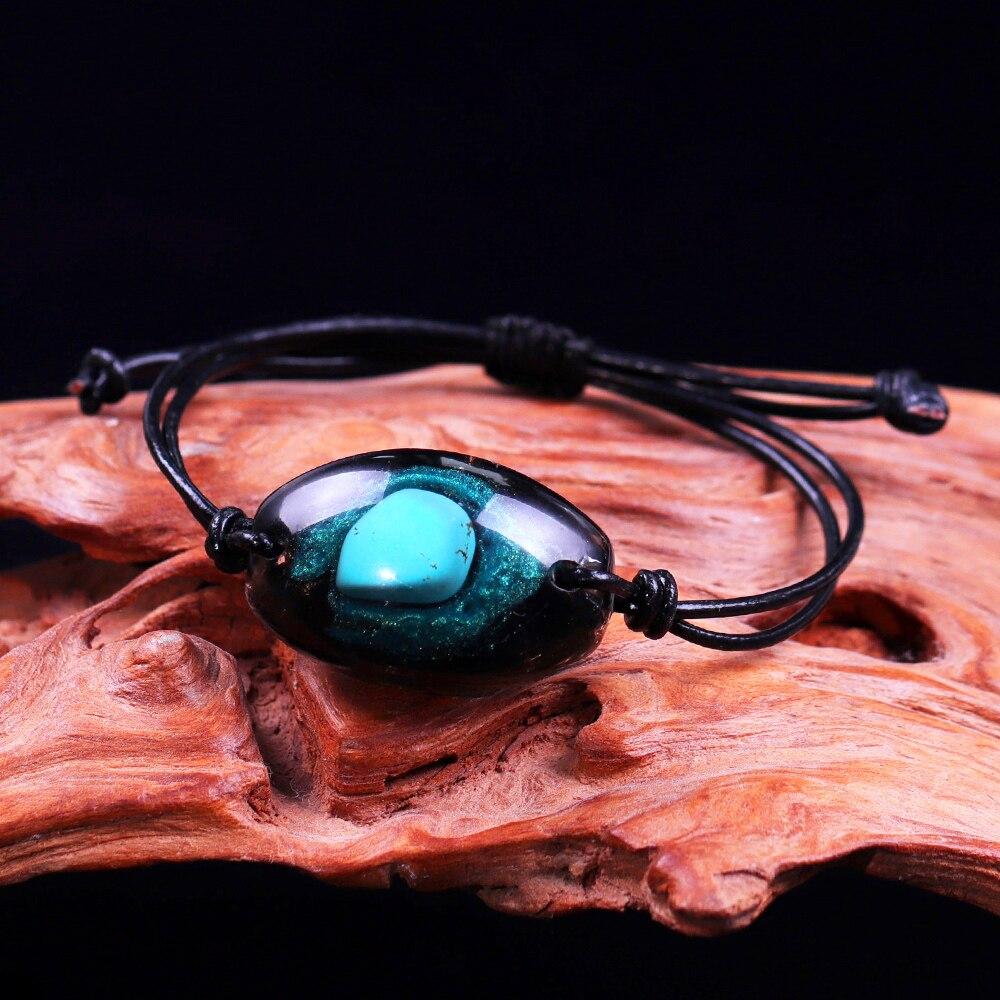 Handmade Turquoise & Obsidian 'PROSPERITY' ORGONITE Bracelet