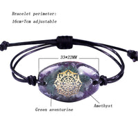 Thumbnail for Handmade Aventurine & Amethyst 'ALLEVIATE NEGATIVITY' ORGONITE Bracelet