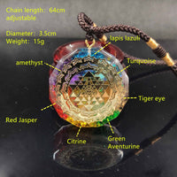 Thumbnail for Handmade 7 Chakra Stone Sri Yantra 'ENERGY' ORGONITE Necklace