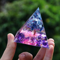 Thumbnail for #231-Handmade Kyanite & Amethyst TREE of LIFE ' BALANCE YOUR YIN/YANG ' ORGONITE Pyramid