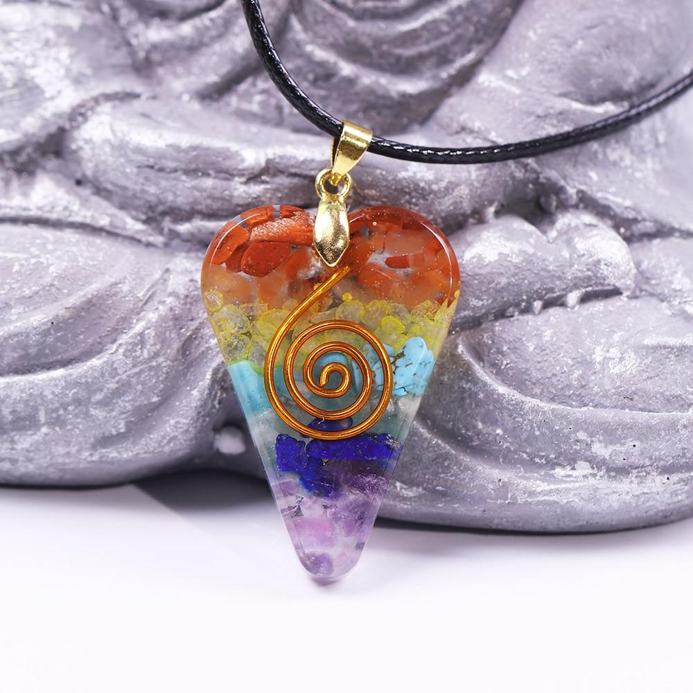 7 Chakra Heart Shaped 'HARMONY' ORGONITE Pendant