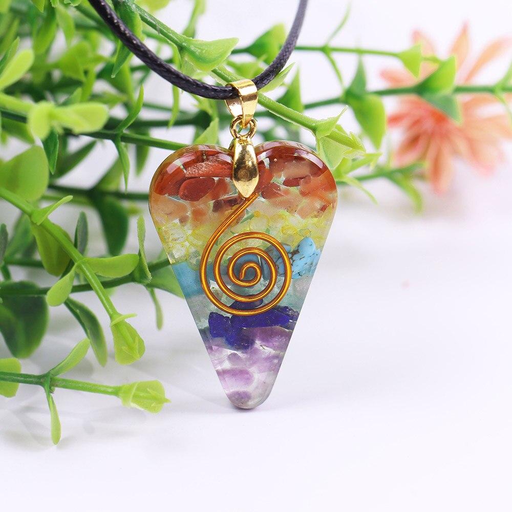 7 Chakra Heart Shaped 'HARMONY' ORGONITE Pendant