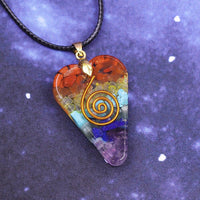 Thumbnail for 7 Chakra Heart Shaped 'HARMONY' ORGONITE Pendant