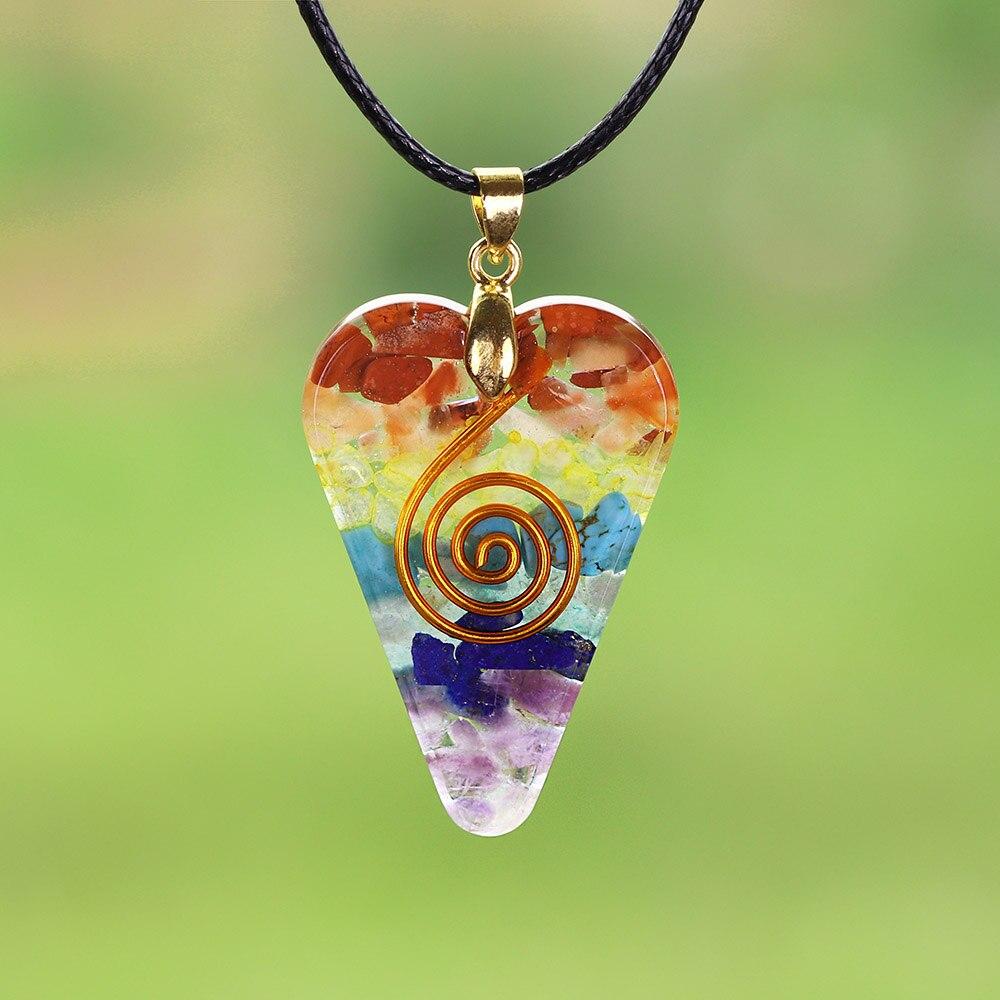 7 Chakra Heart Shaped 'HARMONY' ORGONITE Pendant