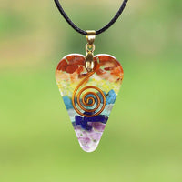 Thumbnail for 7 Chakra Heart Shaped 'HARMONY' ORGONITE Pendant