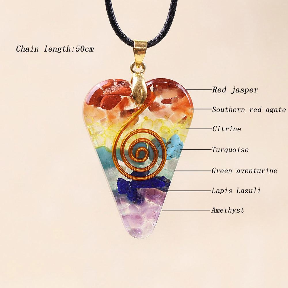 7 Chakra Heart Shaped 'HARMONY' ORGONITE Pendant