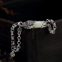 Thumbnail for THAI SILVER Hetian Jade Feng Shui Pixiu Bracelet