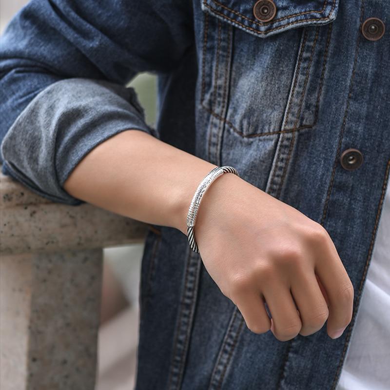 Ethnic Thai Silver 'Jewel in the Lotus' Corkscrew Bangle