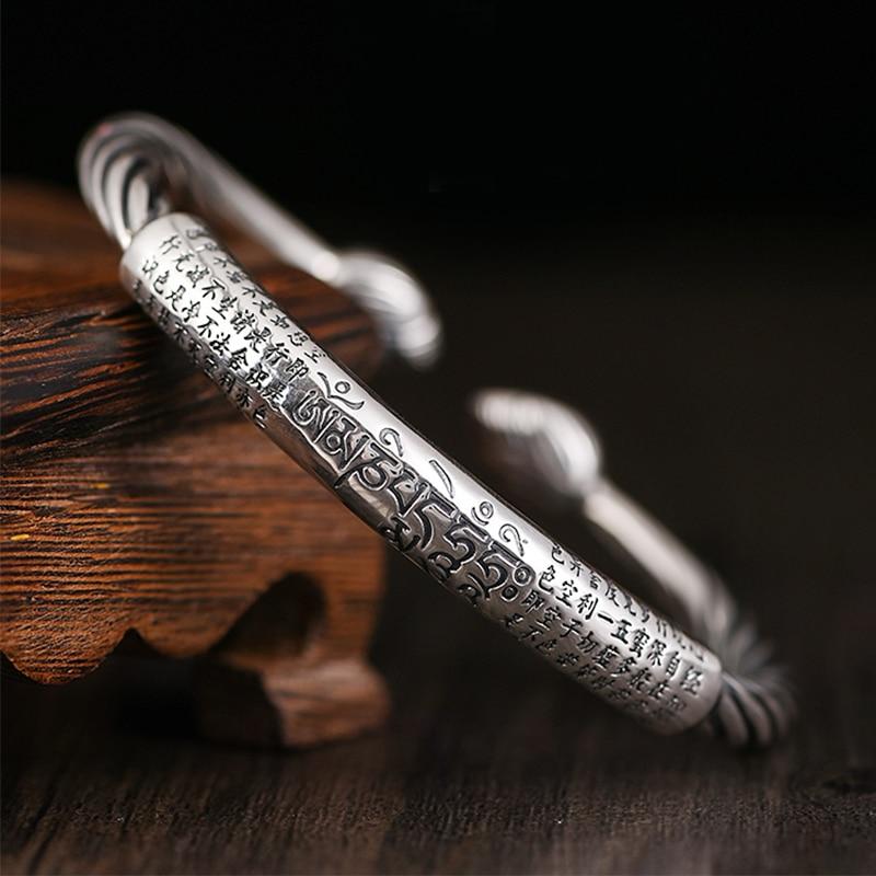 Ethnic Thai Silver 'Jewel in the Lotus' Corkscrew Bangle