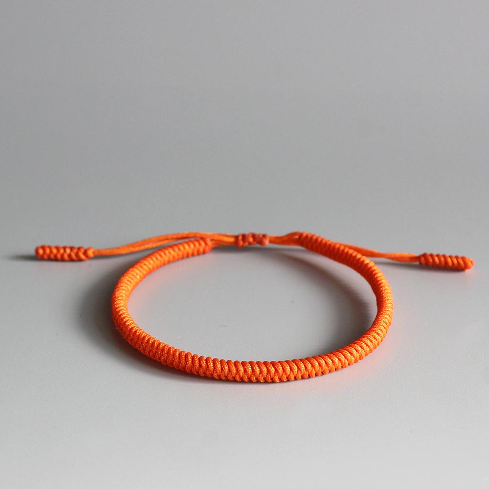 Orange Good Luck Tibetan Buddhist Lucky Knot Bracelet