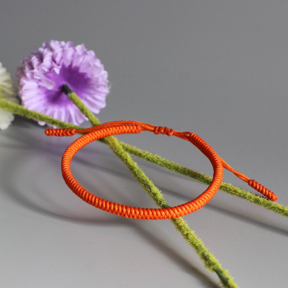 Orange Good Luck Tibetan Buddhist Lucky Knot Bracelet