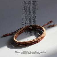 Thumbnail for Tibetan Buddhist Lucky Hand Tied THE HEART OF PRAJNA PARAMITA SUTRA 2 pc Bracelet Set