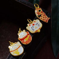 Thumbnail for THAI SILVER Adorable Chinese Style Porcelain Pendants + Chain