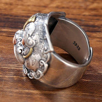 Thumbnail for THAI SILVER Two Tone Ancient Tiger 'FIERCE' Ring & Necklace