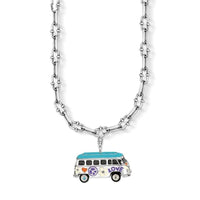 Thumbnail for Silver & Zirconia Hippie Van 'FREE SPIRIT' Pendant Necklace