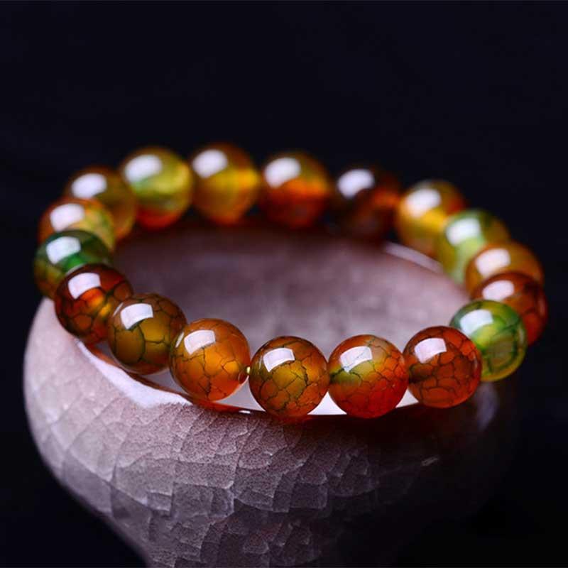 Glorious Natural Peacock Dragon Stone Healing Bracelet