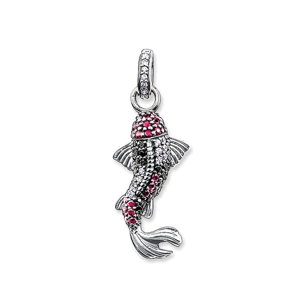 Silver & Zirconia HARIWAKE Koi Pendant Necklace