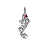 Thumbnail for Silver & Zirconia TANCHO Koi Pendant Necklace