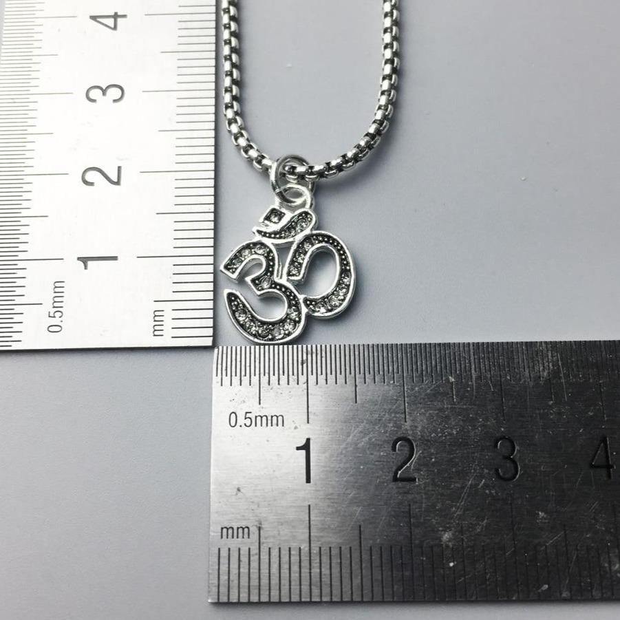 Silver & Zirconia Om 'DIVINE ENERGY' Pendant Necklace