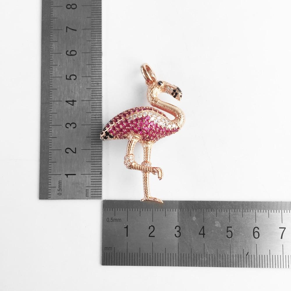 Silver & Zirconia Journey to Paradise Flamingo Pendant Necklace