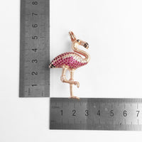 Thumbnail for Silver & Zirconia Journey to Paradise Flamingo Pendant Necklace