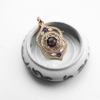 Thumbnail for Silver & Zirconia Third Eye Chakra Pendant Necklace