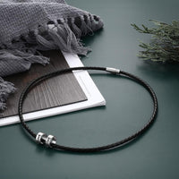 Thumbnail for Men's Customizable Braided Leather Choker Necklace