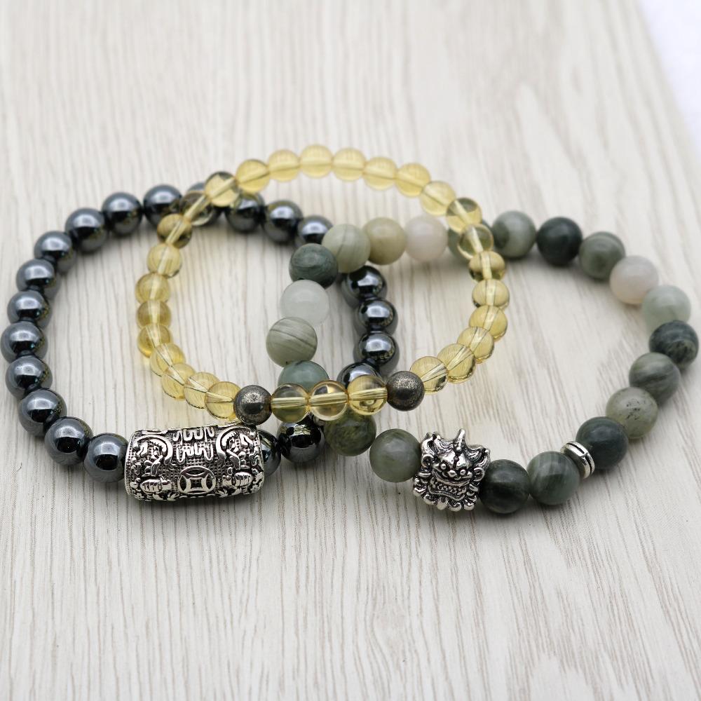 Mens Pi Xiu & Stone $$ ULTIMATE MONEY MAGNETS  3/pc Bracelet Set